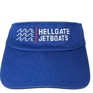 Legacy Visor Blue White OS Hellgate Jetboats Embroidered Cotton Slideback Hat